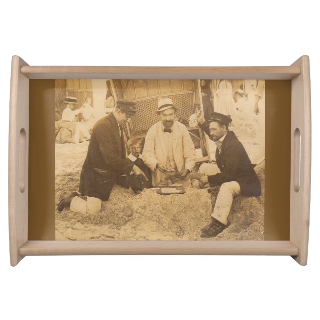 1914 fun on the beach in Germany RPPC Serving Tray (Front)