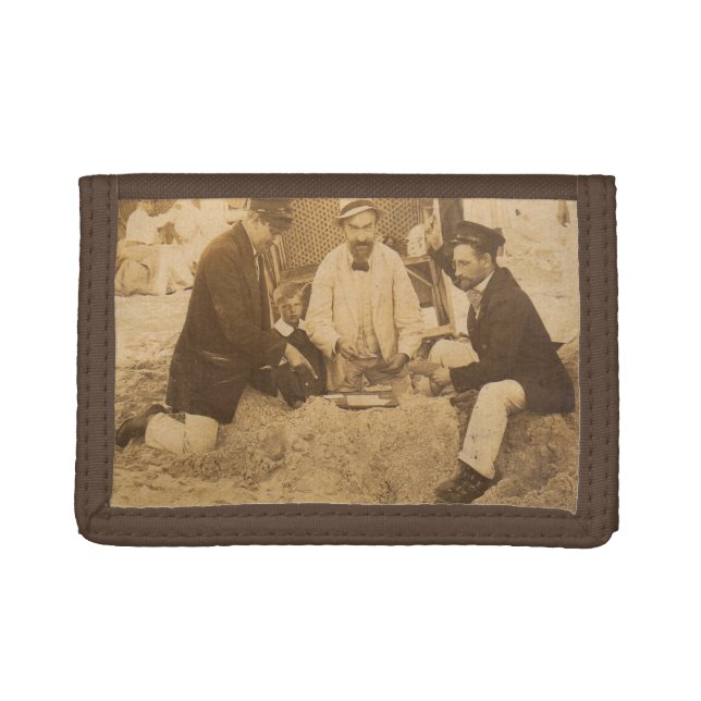 1914 fun on the beach in Germany RPPC Trifold Wallet (Front)