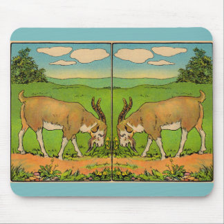 1914 grazing billygoat illustration mouse pad