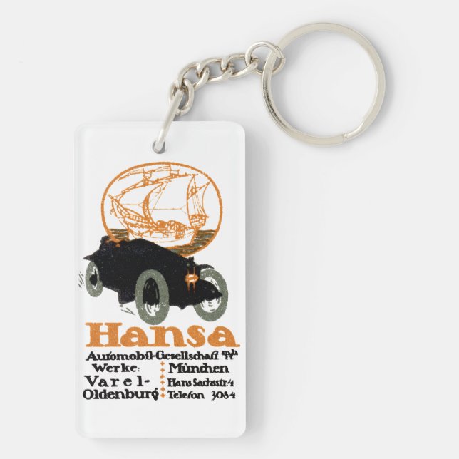 1914 Hansa Automobile Keychain (Back)