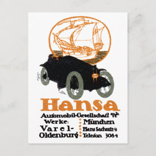 1914 Hansa Automobile Postcard