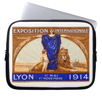 1914 Lyon International Expo Poster Laptop Sleeve