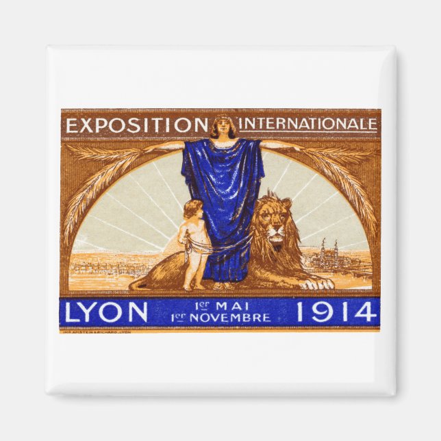 1914 Lyon International Expo Poster Magnet (Front)