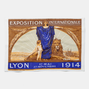 1914 Lyon International Expo Poster Towel