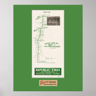 1914 Map, Fort Shelborn, Ely, and Sugar Loaf Mt Poster
