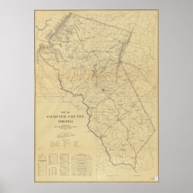 1914 Map of Fauquier County, Virginia Poster (Front)
