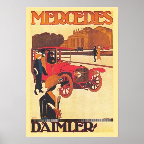 1914 Mercedes Benz Daimler Poster