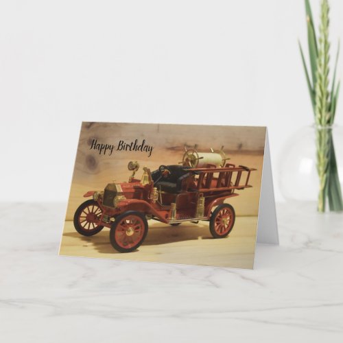 1914 Red Firetruck Holiday Card