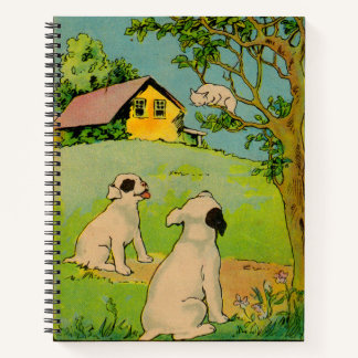 1914 two dogs and a little white cat notebook