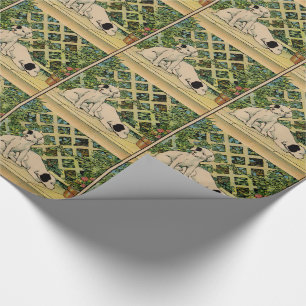 1914 two dogs being curious wrapping paper