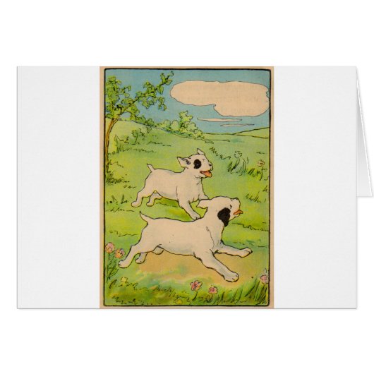 1914 two dogs running cards (Front Horizontal)