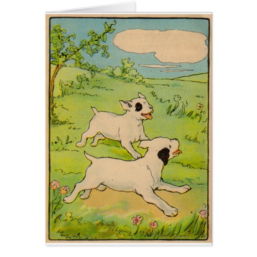 1914 two dogs running cards (Front)