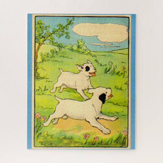 1914 two dogs running jigsaw puzzle