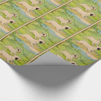 1914 two dogs running wrapping paper
