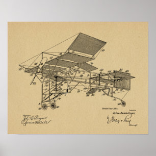 1914 Vintage Airplane Patent Art Drawing Print