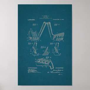 1914 Vintage Golf Club Patent Blueprint Art Print