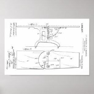 1914 Vintage Osteopathic Table Patent Art Print
