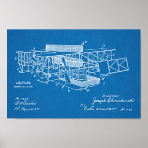 1915 Airship Airplane Patent Art Drawing Print