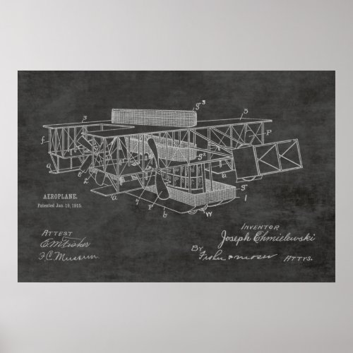 1915 Boat Airplane Patent Art Drawing Print