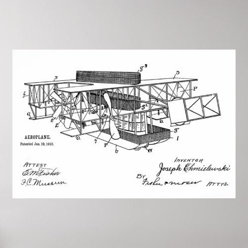 1915 Boat Airplane Patent Art Drawing Print