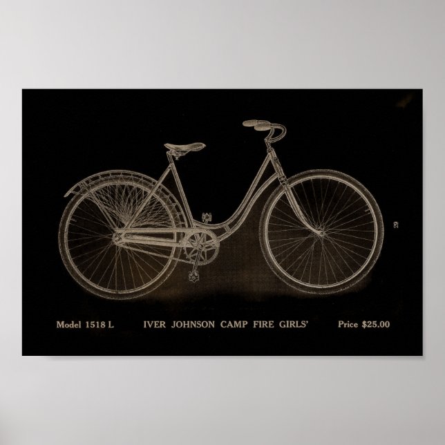 1915 Camp Fire Girls Bicycle Ad Art Poster (Front)