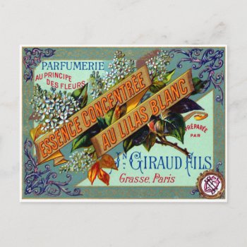 1915 French White Lilac Perfume Postcard by historicimage at Zazzle