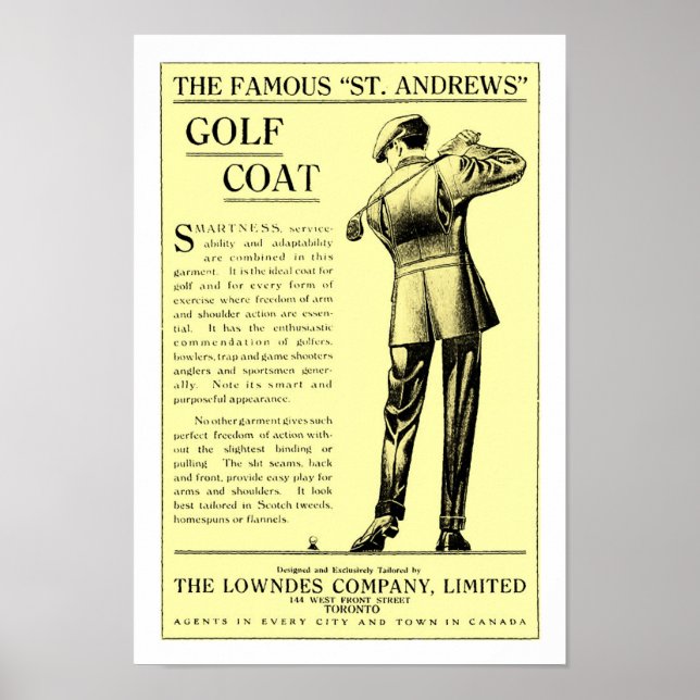 1915 Golf Clothing Print (Front)