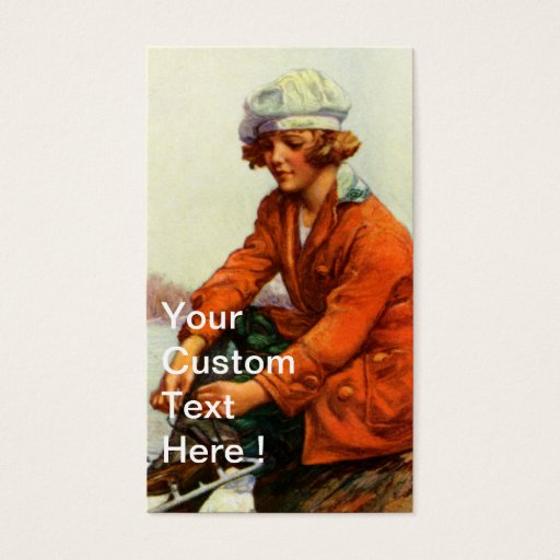Customizable 1915 Ice Skating Business Card