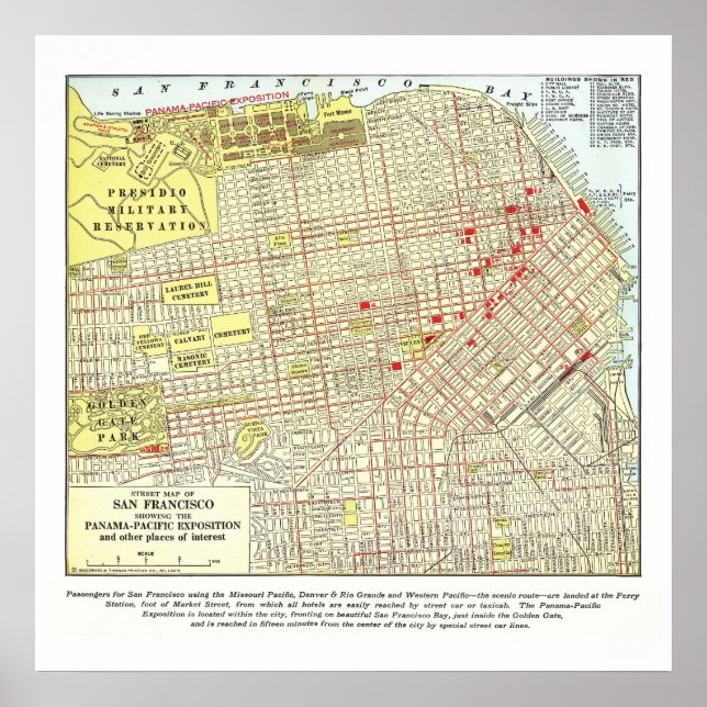 1915 Map of San Francisco - Poster (Front)