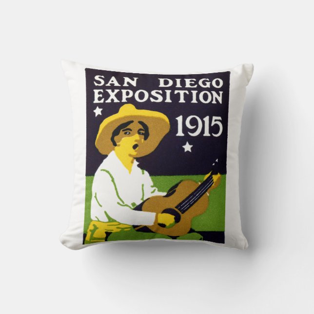 1915 San Diego Exposition Throw Pillow (Front)