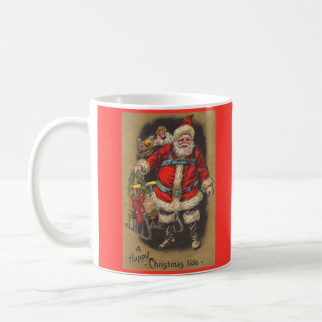 1915 Santa Claus with his sleigh and toys A Happy  Coffee Mug (Left)