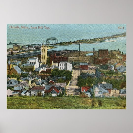 1915 View of Duluth, Minnesota Vintage Poster