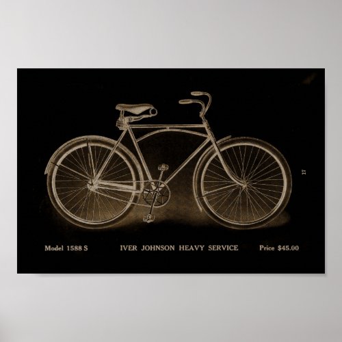 1915 Vintage Heavy Service Bicycle Ad Art Poster