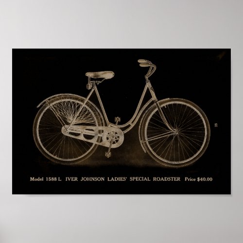 1915 Vintage Ladies Roadster Bicycle Ad Art Poster