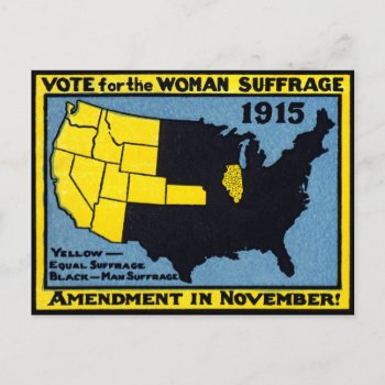 1915 Vote For Womans Suffrage Postcard by historicimage at Zazzle
