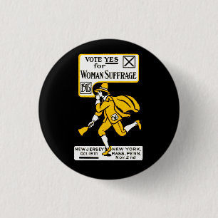 1915 Yes! Womens Suffrage Poster Pinback Button