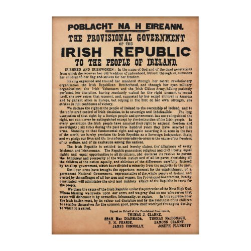 1916 Irish Proclamation Original Copy Acrylic Print