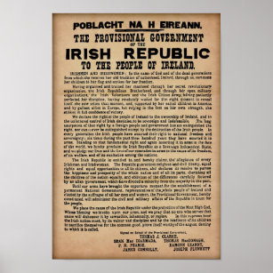 1916 Irish Proclamation - Original Copy Poster