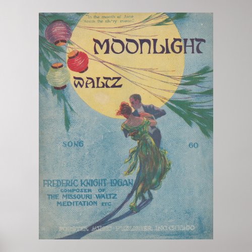 1916 Moonlight Waltz Sheet Music Cover