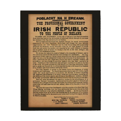 1916 Proclamation of Ireland Wooden Wall Art