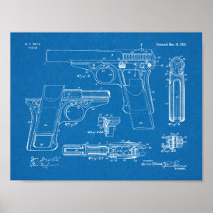 1916 Smith Gun Patent Art Drawing Print