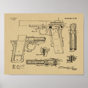 1916 Smith Gun Patent Art Drawing Print