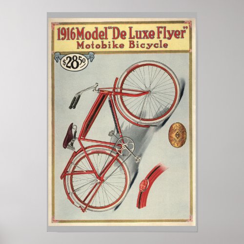 1916 Vintage Red Bicycle Magazine Ad Art Print