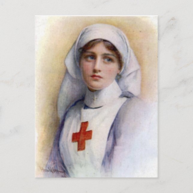 1916 Vintage Reproduction Nurse Postcard (Front)