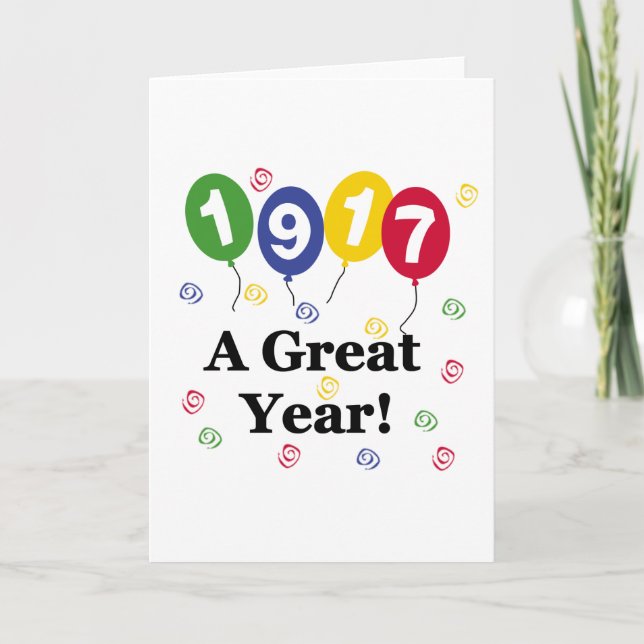 1917 A Great Year Birthday Card (Front)