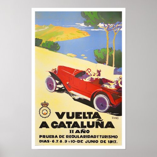 1917 Catalunya Tour Vintage racing Poster