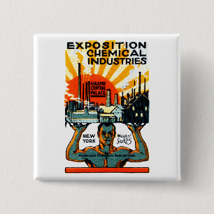 1917 Chemical Exposition Poster Button