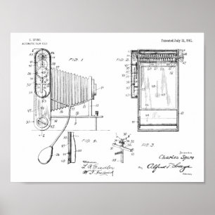 1917 Folding Camera Patent Art Drawing Print