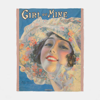 1917 Girl of Mine sheet music cover Fleece Blanket