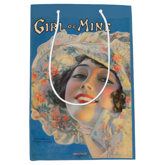 1917 Girl of Mine sheet music cover Medium Gift Bag (Front)